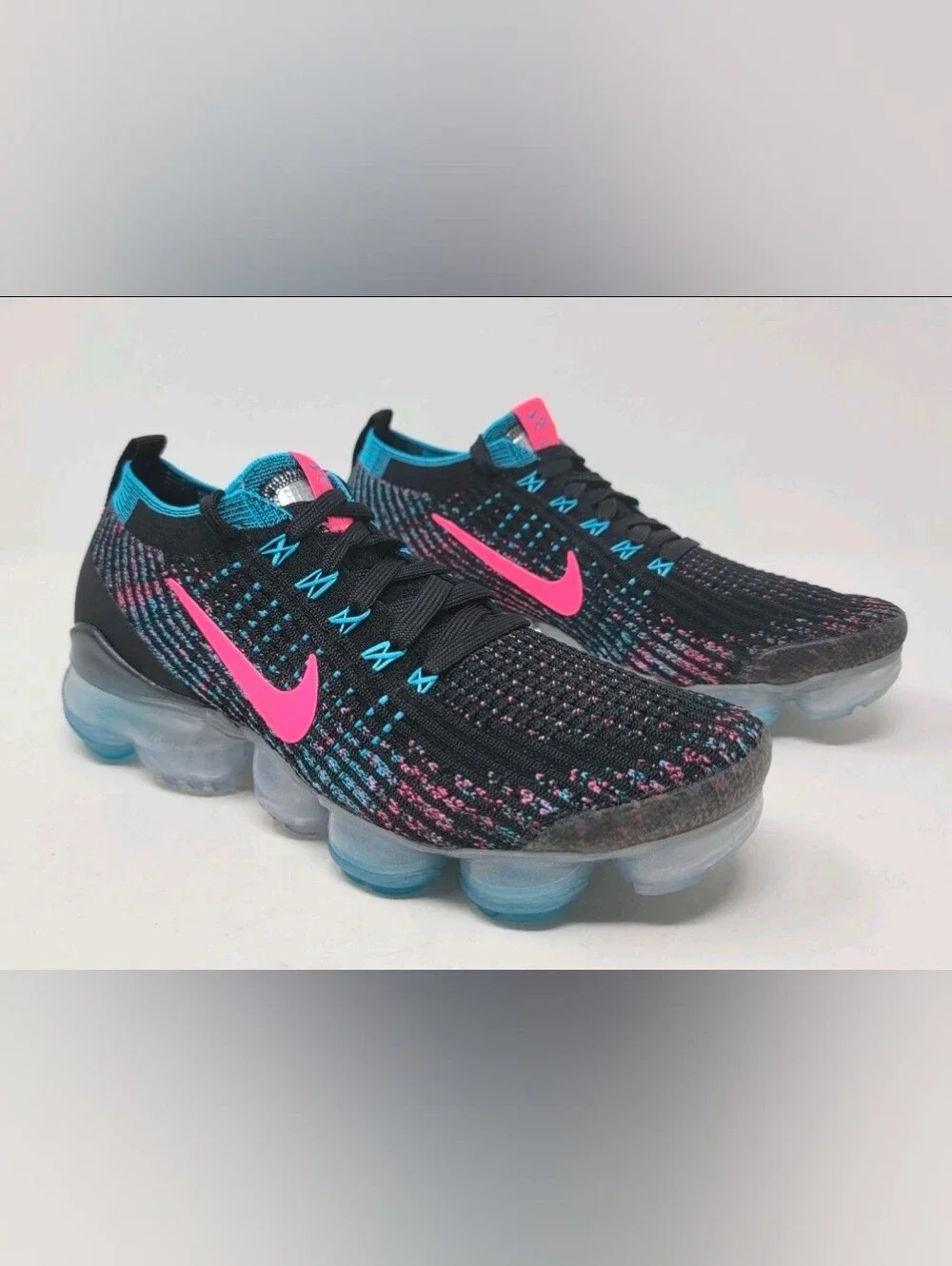 Nike Air VaporMax Flyknit 3 Black Baltic Blue Hyper Pink CZ7988-001 Women's 8